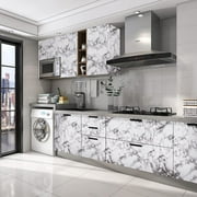 Caltero Marble Wallpaper Peel and Stick Wallpaper Black White Marble Contact Paper,24x 78.7
