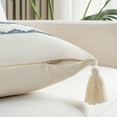 thumbnail image 3 of Fancy Homi Set of 2 Dusty Blue Vintage Decorative Throw Pillow Covers 20x20 inch for Couch Bed Sofa Chair Bedroom, Rustic Retro Square Cushion Case with Tassels, Farmhouse Boho Living Room Décor, 3 of 7