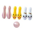 thumbnail image 3 of Juego de bolos inflable para niños con bola portátil, juego de bolos, juegos de interior y exterior para cumpleaños, actividades, reuniones y oficina. conejo, 3 of 8