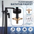 thumbnail image 7 of Wowow Brass Freestanding Waterfall Tub Faucet with Single Handle and Hand Shower in Oil Rubbed Bronze, 7 of 7