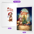 thumbnail image 2 of Merry Christmas Pitbull Santa Hat Xmas Tree Winter Holiday 5x7in Folded Greeting Card Terrier Dog Lover Single Note Card with Envelope - 01013, 2 of 5