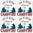 thumbnail image 1 of Vinyl Drink Coasters - Set of 4 - Life is Better Around Campfire, 1 of 3