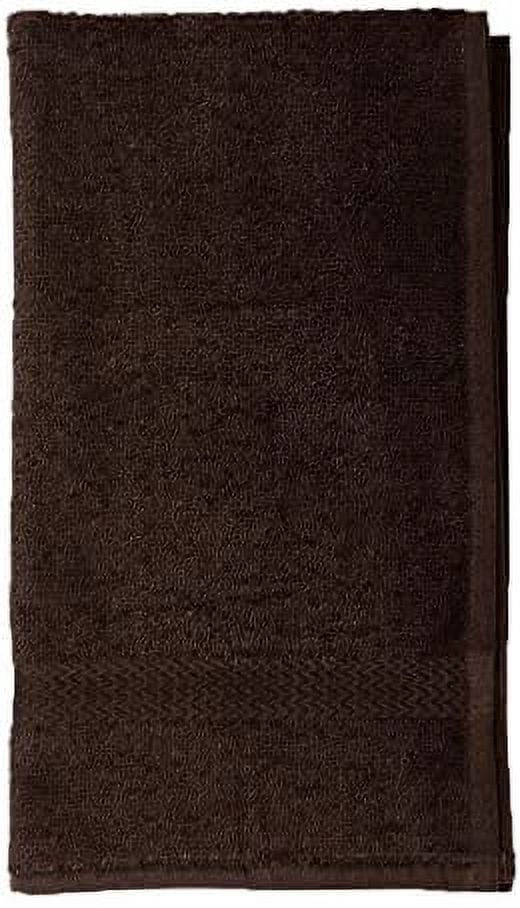 EOM Towels Bleach Safe 100% Cotton Ringspun Vat Dyed Hand Towels Size 16" X 28" 12 Pack Great for Salon, Gym and Home use. (Dark Brown)