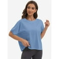 thumbnail image 3 of Summer Tops Womens Solid T Shirts for Women Loose Shirts Basic Tee, 3 of 6