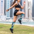 thumbnail image 6 of Lsque Airplane Shark Pattern Sport Compression Socks for Men & Women 15-20 mmHg Knee High Nurse Pregnant Running Medical and Travel Athletic, 6 of 6