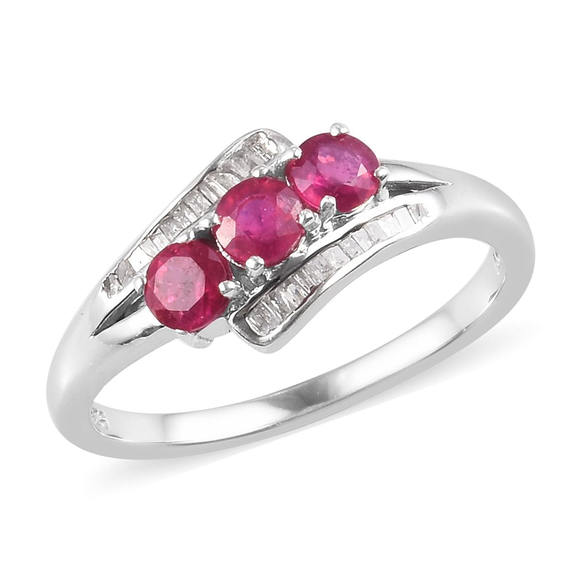 Shop LC 925 Sterling Silver Platinum Plated Niassa Ruby