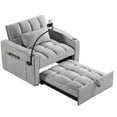 thumbnail image 4 of Convertible Sleeper Chair Sofa Bed Adjustable Pull Out Sleeper Chair Bed Multi-Pockets Folding Sofa Bed for Living Room Bedroom Small Space,3-in-1 Sofa Bed, 4 of 13