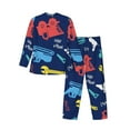 thumbnail image 2 of Kll Colorful Excavator Sleepwear Mens Flannel Pajamas,Long Cotton Pj Set, 2 of 9