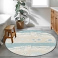 thumbnail image 3 of Summer Beach Round Area Rug 3Ft Washable Small Circle Rugs for Kitchen Entryway, Ocean Coastal Crabs Sea Turtles Corals Starfish Non-Slip Carpet Floor Mats Indoor Outdoor Carpet Runner Home Decor, 3 of 8