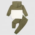 thumbnail image 5 of Towmus Toddler Baby Boy Color Block Long Sleeve Fall Winter Clothes Trendy Hoodie & Sweatpants Set 2Pcs Unisex Outfit 3-24 Months, 5 of 9