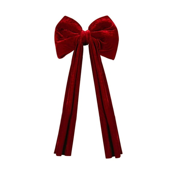 31.5 Inch Huge Red Bow,Extra Large Velvet Christmas Tree Topper Bow,Giant Red Bows with Long Streamers for Holiday Xmas Tree Wedding Home Party Decorations
