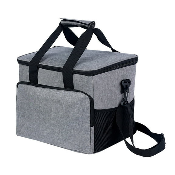 24L Insulated Cooler Bag - Large Lunch Tote Holds 40 Cans - Portable Leakproof Soft Cooler for Drinks, Beach, Camping & Travel - Gray