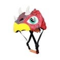 thumbnail image 2 of Casco para niños y niñas, diseño para ciclismo y patinaje Triceratops rojo, 2 of 9