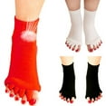 thumbnail image 4 of 1 Pair Foot Alignment Socks Yoga Gym Massage Open Toe Separator Half Toe Socks-Pink-, 4 of 5