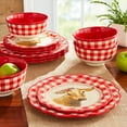 thumbnail image 3 of The Pioneer Woman Gingham Red Stoneware 12-Piece Dinnerware Set, 3 of 7