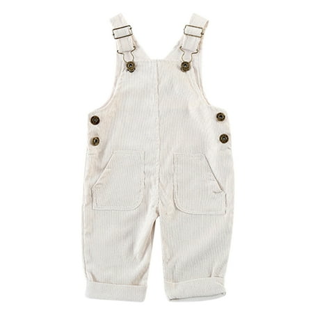

Toddler Baby Girl Boy Corduroy Overall Solid Bib Pants Suspender Trousers With 2 Pocket Bottom Clothes Apricot 100cm