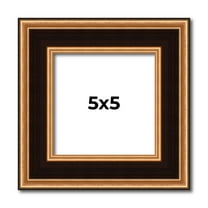5x5 Frame Gold Brown Plein Air Vintage Solid Wood Picture Frame | 1.75 Inches Moulding Width |