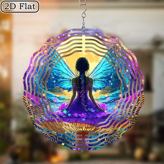 1pc Fantasy Fairy Wind Spinners Hanging ornaments Stunning Fairy Wind Spinner for Outdoor Indoor Decorations Perfect for Thanksgiving Christmas Halloween Creative Gifts Parties, and Holidays G