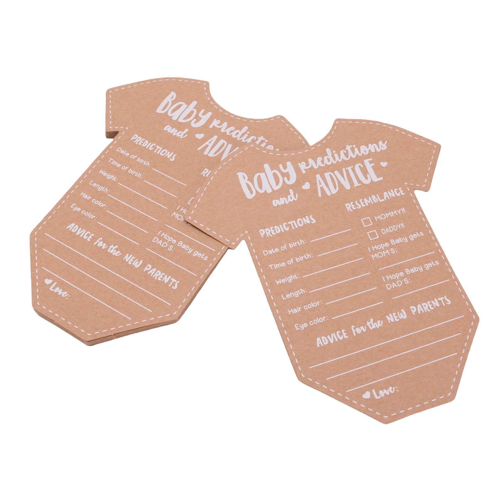 M Buder 20PCS Baby Advice Cards Thick Kraft Paper Game Decorations for Gender Reveal Boy Girl Shower Party Weddings, 5.2 inches / 13.2 cm