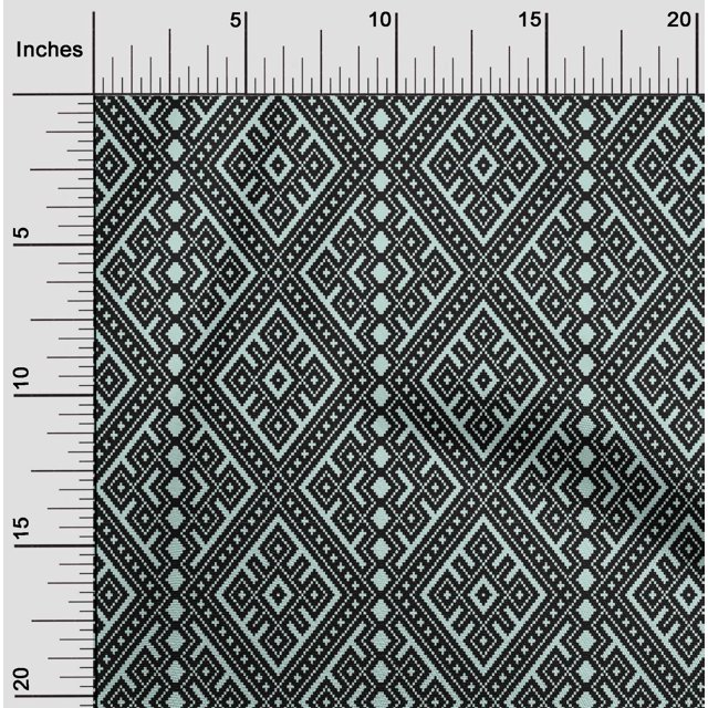 oneOone Viscose Chiffon Fabric Ethnic Geometric Flame Stitch Printed Craft Fabric BTY 42 Inch Wide