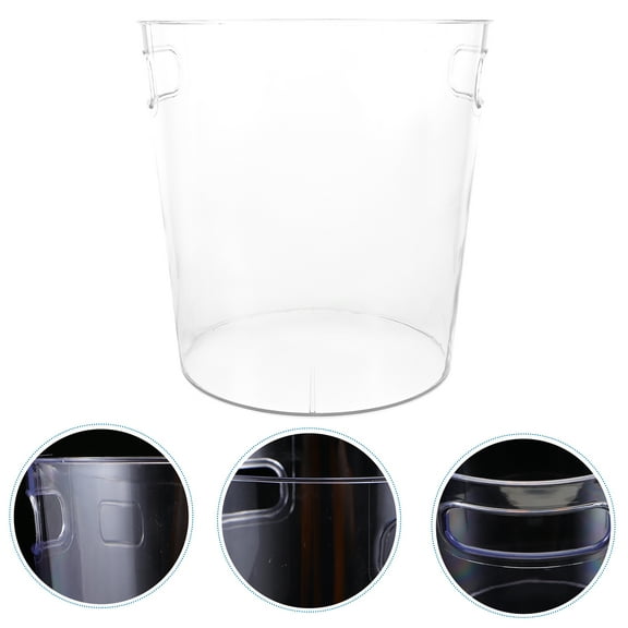 Acrylic Transparent Flower Bucket for Storage with Handle Multifunctional Clear Bucket