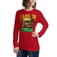 thumbnail image 2 of Hamburger Burger Lover Unisex Long Sleeve Tee, I Like 'Em Thick (Red, 2XL), 2 of 2