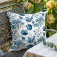 thumbnail image 5 of Blue Green Floral Throw Pillow Cover Vintage Watercolor Pastoral Flower Leaf Cotton Linen Cushion Cover Throw Pillow Case with Invisible Zipper for Couch Sofa Bed Chair Car 24x24 Inch, 5 of 9