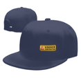 thumbnail image 4 of DouZhe Flat Brim Cap Snapback Hat, Traffic Warning Construction Prints Adjustable Blue Adult Baseball Cap, 4 of 6