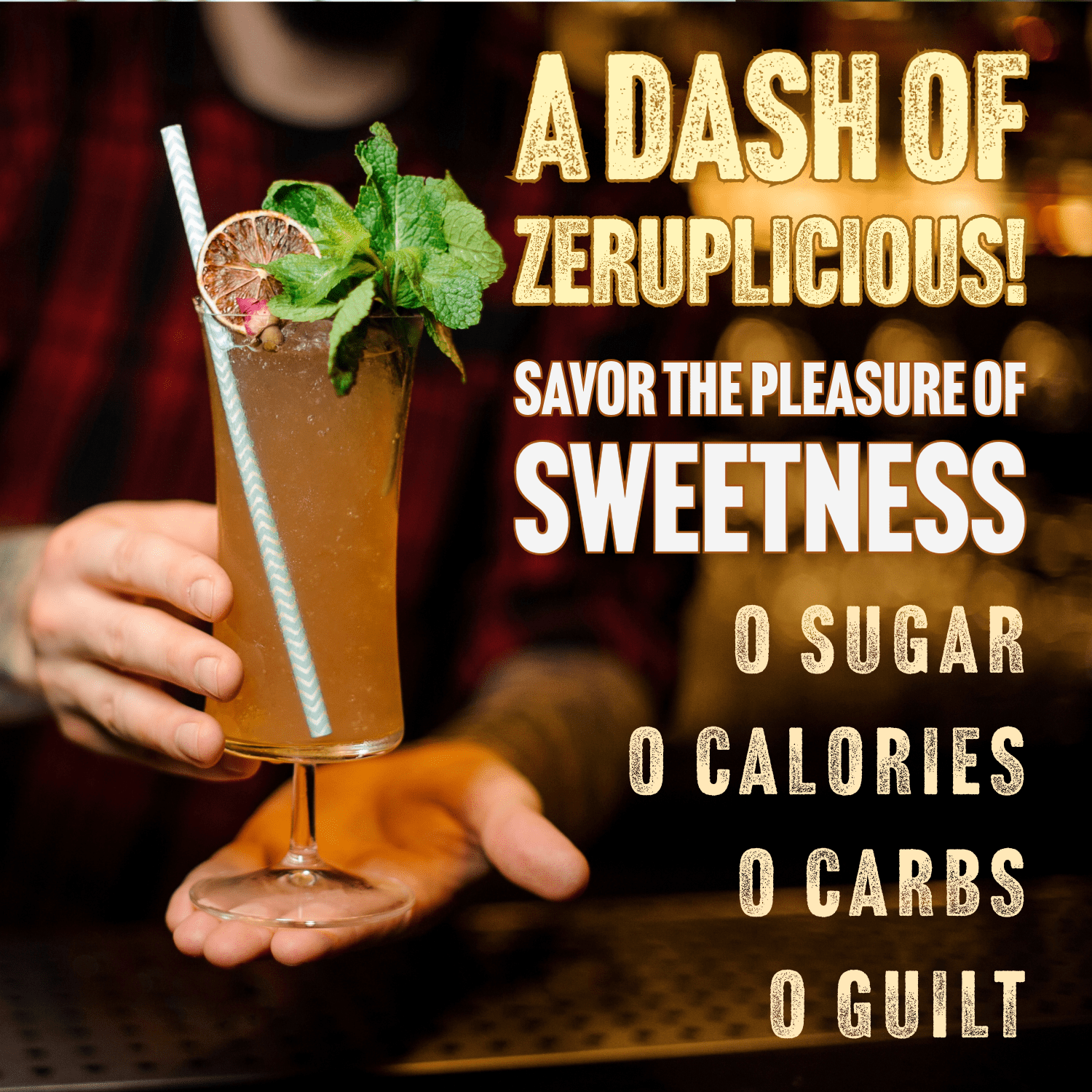 Zerup Zero Sugar Soda Sugar-Free, Zero Calories Pack of 4 33.8 Oz (1L)