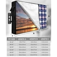 thumbnail image 2 of Day Buffalo Checker Star Filling Outdoor TV Cover 48 to 50 Inch Waterproof, American Star Flag Blue Plaid 600D Oxford TV Covers with Zipper, Outside Flat TV Screen Protector 48"Wx30"Hx4.5"D, 2 of 7