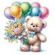thumbnail image 1 of 5D DIY Taladro Parcial Con Forma Especial Cumpleaños Oso Peluche 30x30cm, 1 of 9