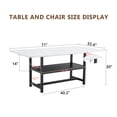thumbnail image 2 of Hi loPres 71" Modern Dining Table with Storage Shelf, Stylish White Textured MDF Kitchen Table with Black Metal Legs for Dining Room and Home Office, 2 of 8
