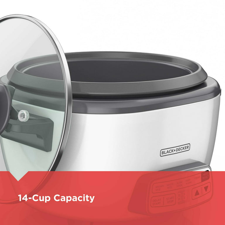 BLACK+DECKER 14-Cup Rice Cooker and Steamer Basket, RC514