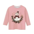 thumbnail image 4 of MKOSPLRT 3/4 Length Sleeve Kids Tops Snowman T Shirts Crew Neck Marry Christmas Shirts Funny Xmas Graphic Tees 3-12 Years, 4 of 4