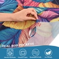thumbnail image 4 of Yayeee Kitchen Valance Rod Pocket 54" x 18" Living Room Window Curtain, Colorful Art Leaves Pattern, 4 of 6