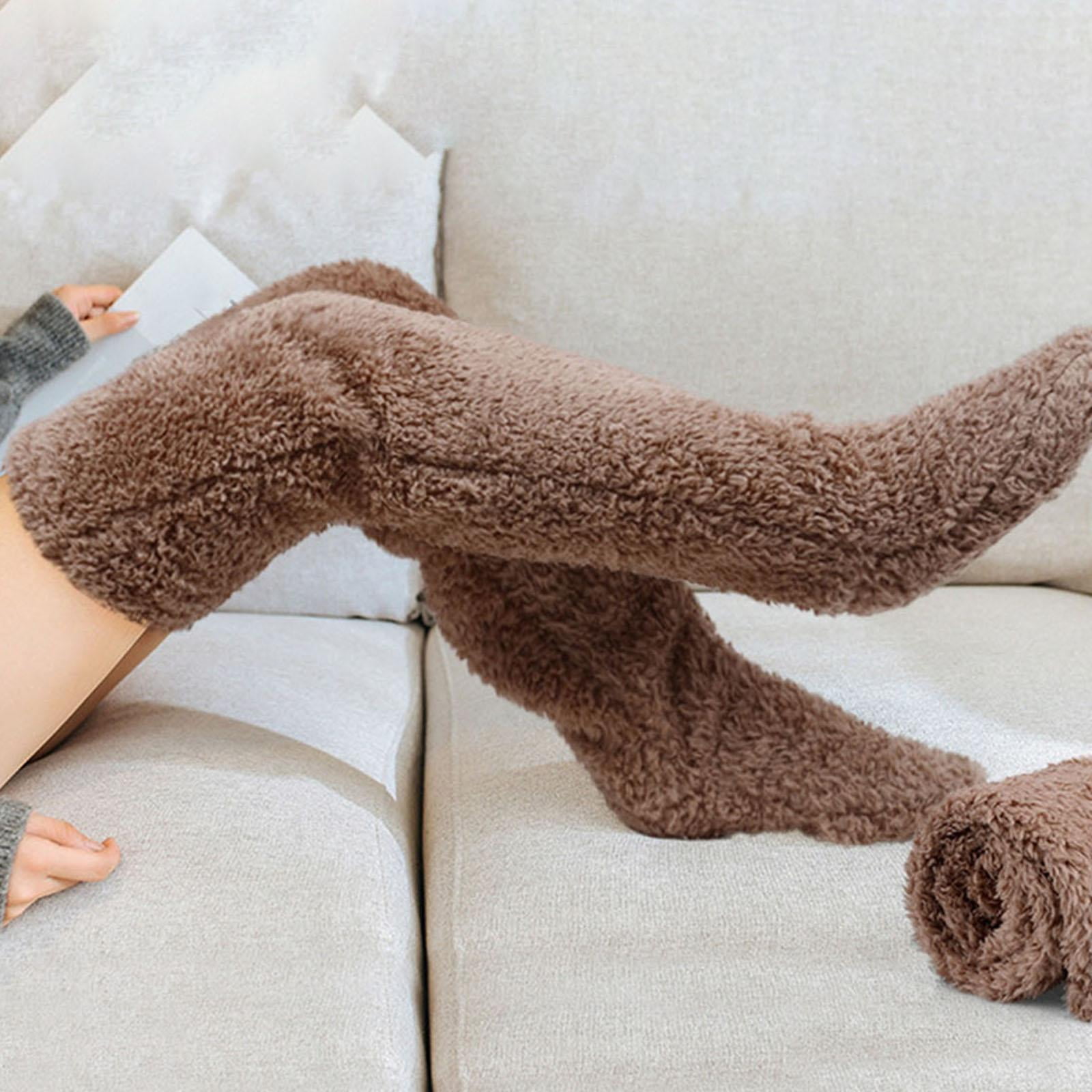Plush Leg Warmers Over Knee Fuzzy Socks Sleeping Socks Boot Socks Stocking  Stocking Costume Thigh High Socks for Office 