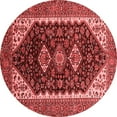 thumbnail image 1 of Ahgly Company Indoor Round Oriental Red Industrial Area Rugs, 4' Round, 1 of 4