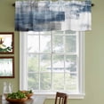 thumbnail image 4 of Blue Valances for Windows, Decorative Rod Pocket Window Valance Curtains, Retro Oil Painted Modern Abstract Art Short Curtain Drapes for Kitchen/Bathroom/Living Room, 2 Panels, 54" W x 18" L, 4 of 8