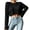 Black #018, variant on Fall Sweaters for Women Cropped Ribbed Knit Pullover Tops, S