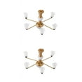 thumbnail image 1 of ZheElen Trendy Chic Miniature Chandelier Ceiling Lamp Model Layout Decor Accessories Golden White Light 8.2x4.5cm 2Set, 1 of 6