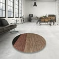 thumbnail image 3 of Ahgly Company Indoor Round Abstract Bakers Brown Abstract Area Rugs, 5' Round, 3 of 6