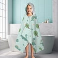 thumbnail image 6 of LightBlue Cartoon Dinosaurs Trees Pattern Hooded Bath Towel，60"x35" for Ages 3 To 12 Kids, Quick Dry Lightweight Soft Microfiber Hood Beach Towel Cover Up for Kids, 6 of 7
