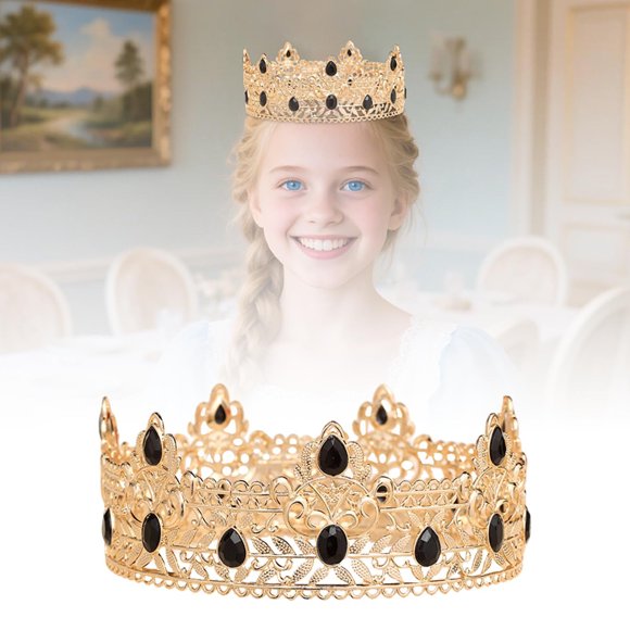 Gold Headband for Women Girls Bridal Wedding Party Prom Pageant Hair Accessories Elegant Round Headpiece