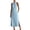 Blue, variant on Women's Halter Neck Sleeveless Dress, Mid Waist Basic Midi Tank Dress, Casual Loose Split Side Dress with Pockets for Summer