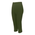 thumbnail image 6 of HNMKIU Plus Size Women's Casual Fashion Zipper Yoga Cropped Pants Sporty Comfy Pants Women for Everyday Wear 02_Army Green,L, 6 of 8