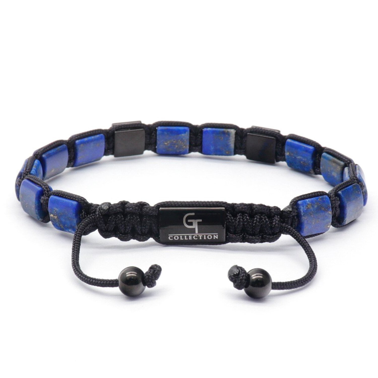 Men's LAPIS LAZULI Flat Bead Bracelet | Gift for Men | One Size Fits All | 100% Natural | Gemstone Adjustable Bracelet