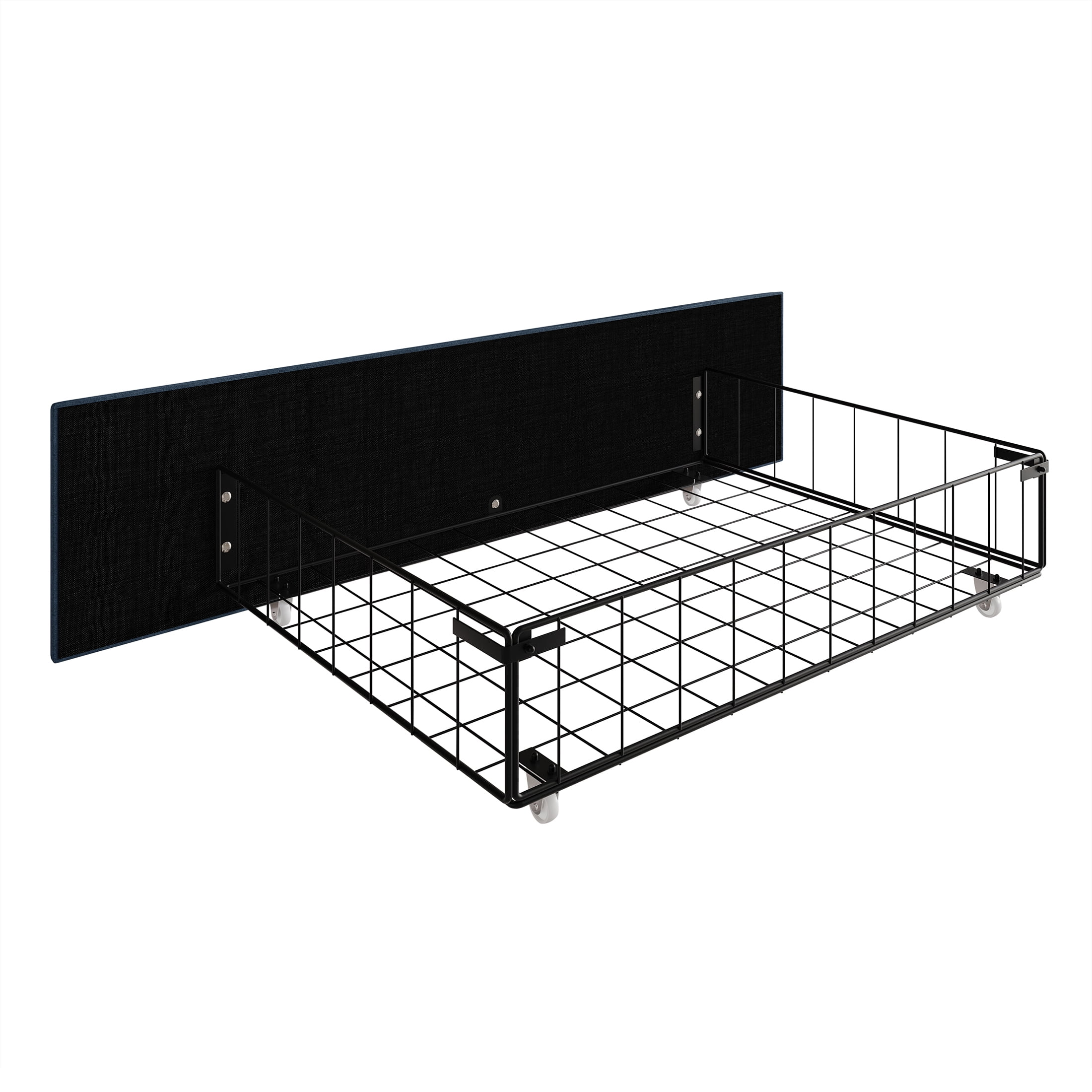 Castle Place Luxe Haven Velvet King Platform Bed with 4 Storage Drawers, Navy Blue
