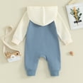thumbnail image 3 of Okbabeha Newborn Boy Onesie Long Sleeve Baby Zip Up Jumpsuit Infant Fall Clothes Contrast Color Zipper Hood Romper Outfit, 3 of 8