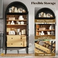 thumbnail image 6 of Merluxy 71" Arched Storage Cabinet with Glass Doors and Adjustable Shelves, Modern Bookshelf, Grey, 6 of 10