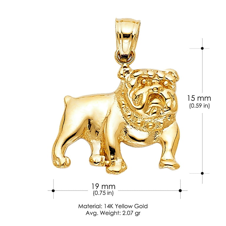 Bulldog charm shop gold